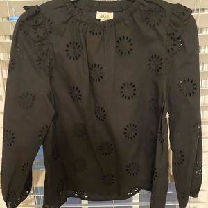 ANA womens black long sleeve blouse